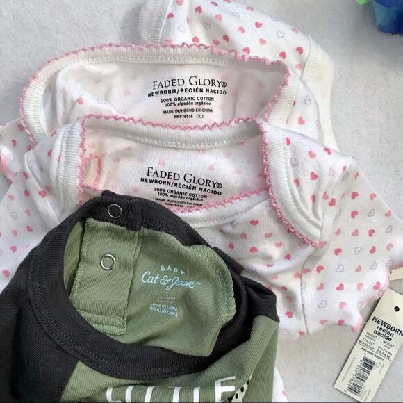 Cat & Jack and Faded Glory NWT 3 Assorted Pack for Girls NB - Picture 11 of 12